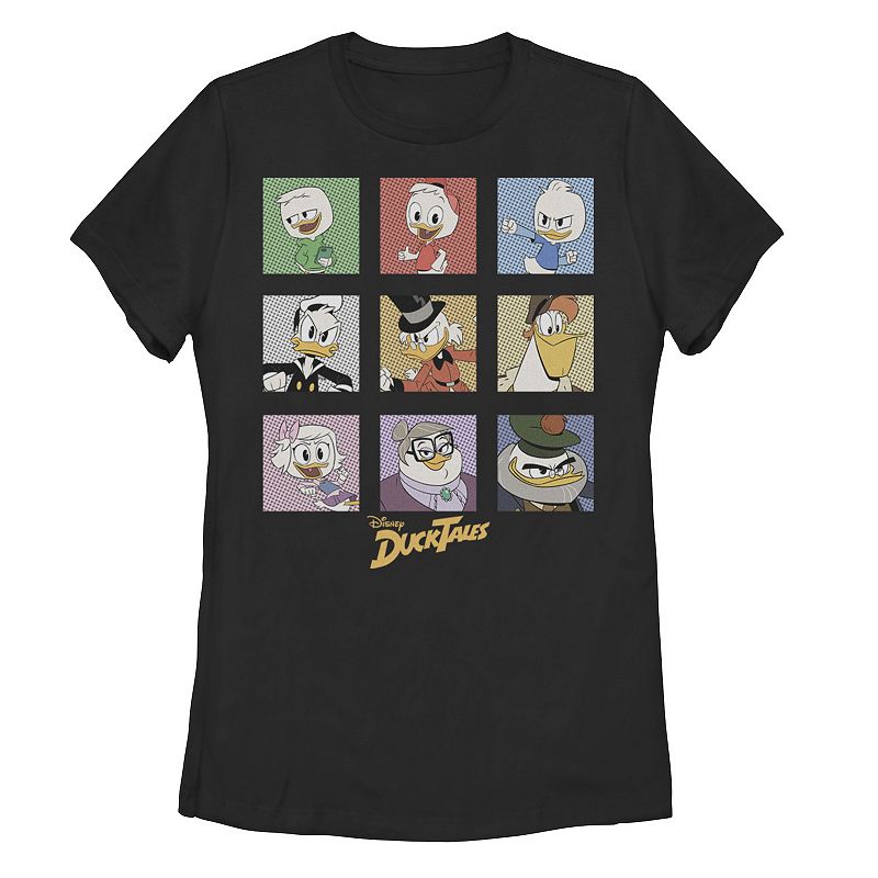 Juniors' Disney's DuckTales Boxes Graphic Tee, Girl's, Size: Small, Black