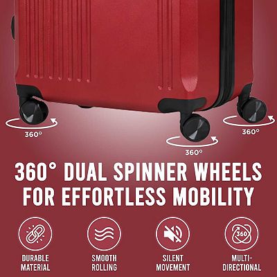 IZOD Zane Expandable Lightweight 3-Piece Hardside Spinner Luggage Set