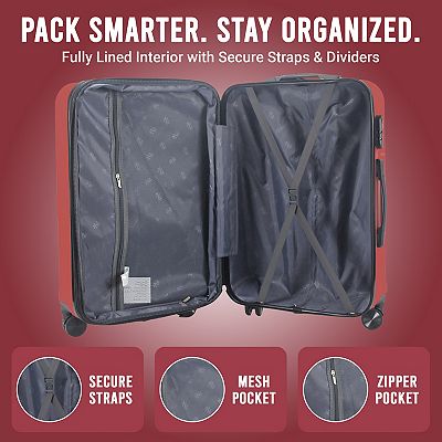IZOD Zane Expandable Lightweight 3-Piece Hardside Spinner Luggage Set