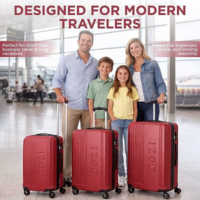 SKINITYセット IZOD Zane Expandable Lightweight 3-Piece Hardside Spinner Luggage Set