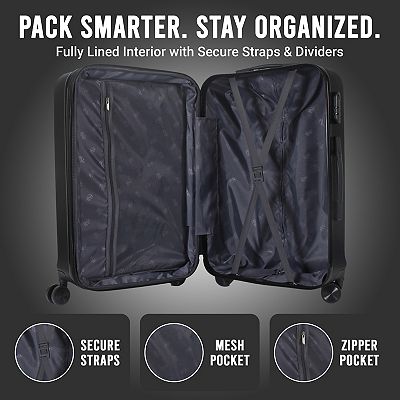 IZOD Zane Expandable Lightweight 3-Piece Hardside Spinner Luggage Set