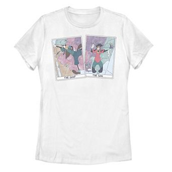 Juniors' Disney's A Goofy Movie Max & Goofy Cards Graphic Tee