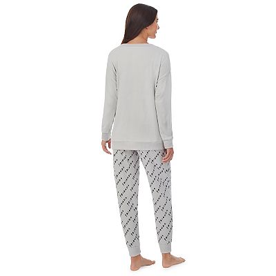 Women s Friends Long Sleeve Pajama Top Banded Bottom Pajama Pants Set