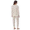 Women's Mickey Mouse Long Sleeve Pajama Top & Banded Bottom Pajama Pants Set