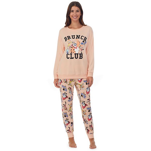 Women's Kellogg's Cereal Brunch Club Long Sleeve Pajama Top & Banded Bottom  Pajama Pants Set