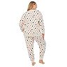 Plus Size Mickey Mouse Long Sleeve Pajama Top & Banded Bottom Pajama Pants Set