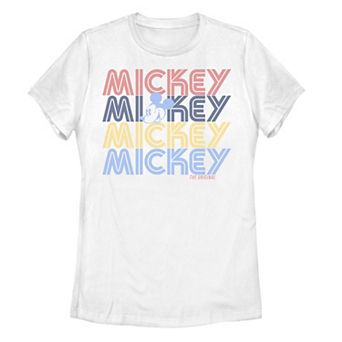 Juniors' Disney's Mickey Mouse Word Stack Graphic Tee
