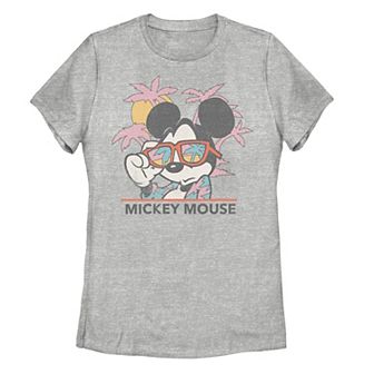 Juniors' Disney's Mickey Mouse Tropical Graphic Tee