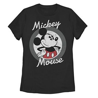 Juniors' Disney's Mickey Mouse Retro Circle Graphic Tee