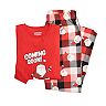 Men's Jammies For Your Families® "Santa Coming Soon" Microfleece Plaid Pajama Set