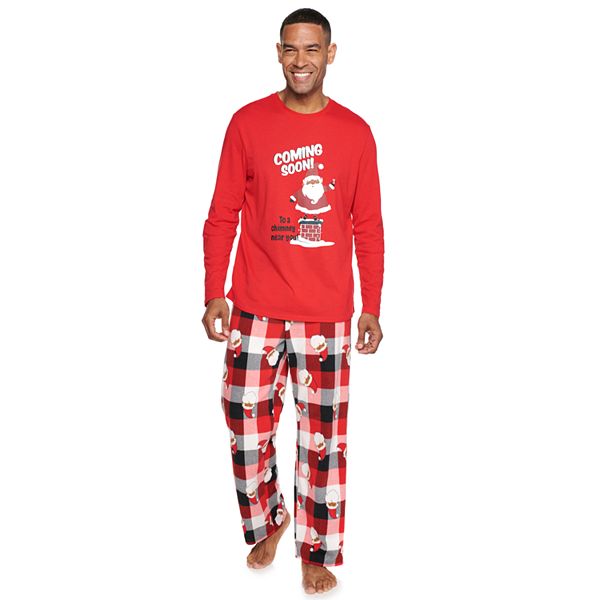 Women's Jammies For Your Families Be Nice I Know Santa Top & Santa  Microfleece Bottoms Pajama Set