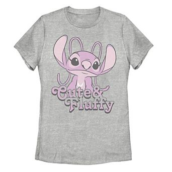 Juniors' Disney's Lilo & Stitch Angel Cute & Fluffy Graphic Tee