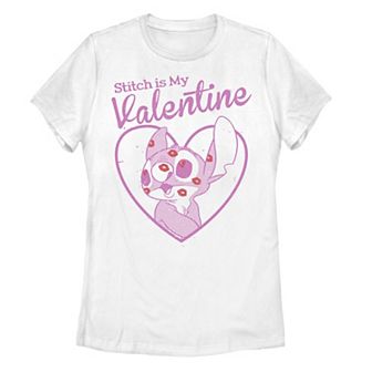Juniors' Disney's Lilo & Stitch Valentine's Day Stitch Is My Valentine Graphic Tee