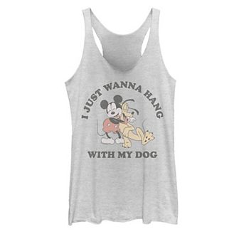Juniors' Disney's Mickey Mouse & Pluto Hang With My Dog Tank Top