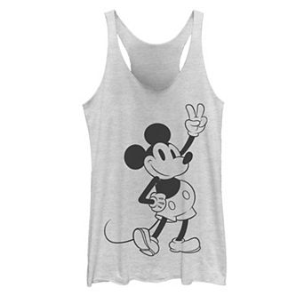 Juniors' Disney's Mickey Mouse Peace Outline Tank Top