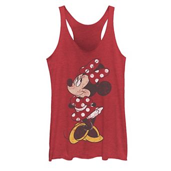 Disney's Minnie Mouse Polka Dot Dress Pose Juniors' Racerback Tank Top