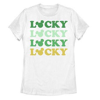 Juniors' Disney's Mickey Mouse Lucky Stack Graphic Tee