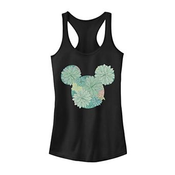 Juniors' Disney's Mickey Mouse Succulent Silhouette Tank Top