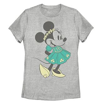 Juniors' Disney's Minnie Mouse Shamrock Dress Graphic Tee