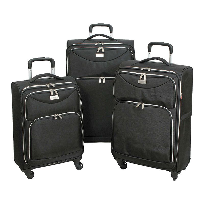 Geoffrey Beene Midnight Collection 3-Piece Softside Spinner Luggage Set, Bl