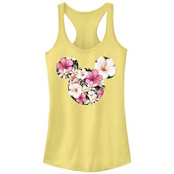 Juniors' Disney's Mickey Mouse Floral Silhouette Tank Top