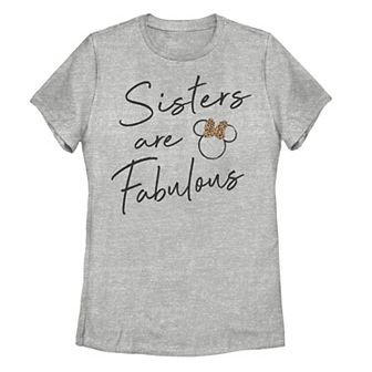 Juniors' Disney's Minnie Mouse Fab Sister Graphic Tee