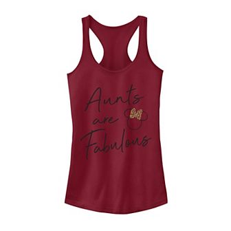 Juniors' Disney's Minnie Mouse Fab Aunt Tank Top