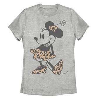 Juniors' Disney's Minnie Mouse Leopard Outfit Graphic Tee