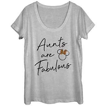 Juniors' Disney's Minnie Mouse Fabulous Aunt Graphic Tee