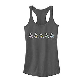 Juniors' Disney's Mickey Mouse Neon Lineup Tank Top