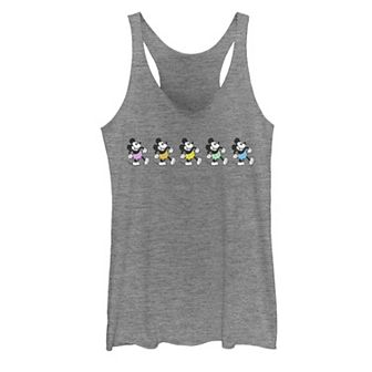 Juniors' Disney's Mickey Mouse Neon Lineup Heather Tank Top