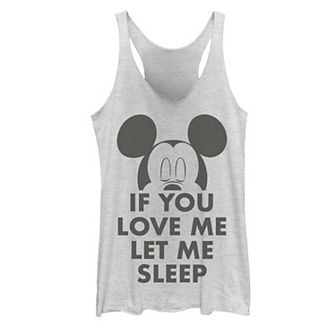 Juniors' Disney's Mickey Mouse "If You Love Me Let Me Sleep" Tank Top