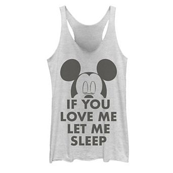 Juniors' Disney's Mickey Mouse "If You Love Me Let Me Sleep" Tank Top