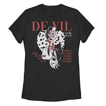 Disney's 101 Dalmatians Cruella De Vil Juniors' Magazine Cover Graphic Tee