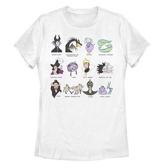 Disney Villains Juniors' Grid Poster Graphic Tee