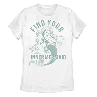 Juniors' Disney's The Little Mermaid Ariel & Flounder Inner Mermaid Graphic Tee