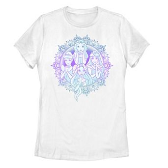 Juniors' Disney Princesses Color Grade Henna Border Graphic Tee