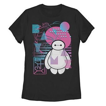 Juniors' Disney's Big Hero 6 Baymax Neon Style Graphic Tee