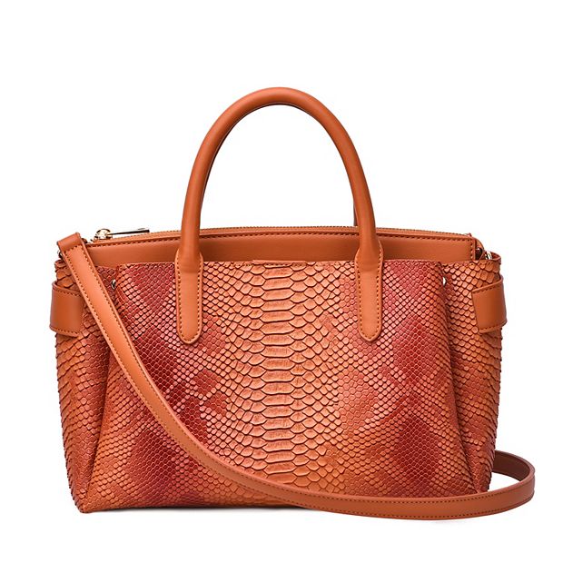 Maddie Embossed Snakeskin Satchel