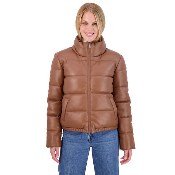 Juniors Sebby Faux Leather Puffer Jacket, Kohls Junior Winter Coats