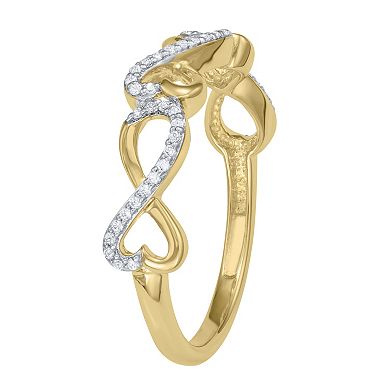 14k Gold Over Silver 1/6 Carat T.W. Diamond Ring