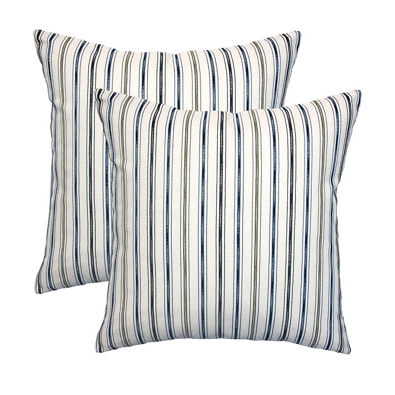 HFI Tick Tick 2-piece Throw Pillow Set, Blue, 18X18
