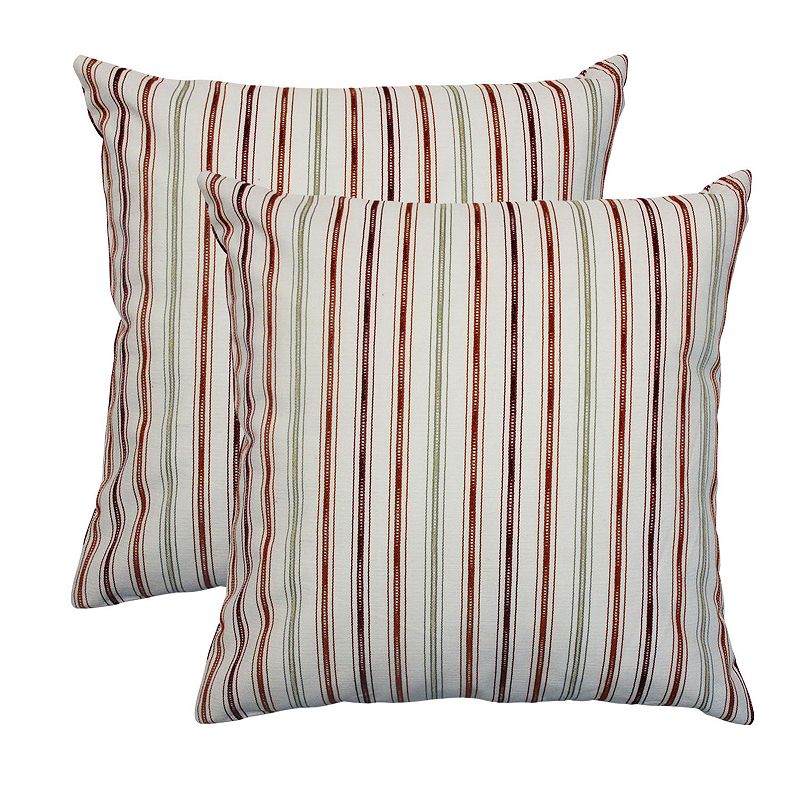 HFI Tick Tick 2-piece Throw Pillow Set, Orange, 18X18