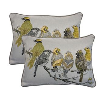 Home Fashions International Tweet Tweet 2 pc Throw Pillow Set