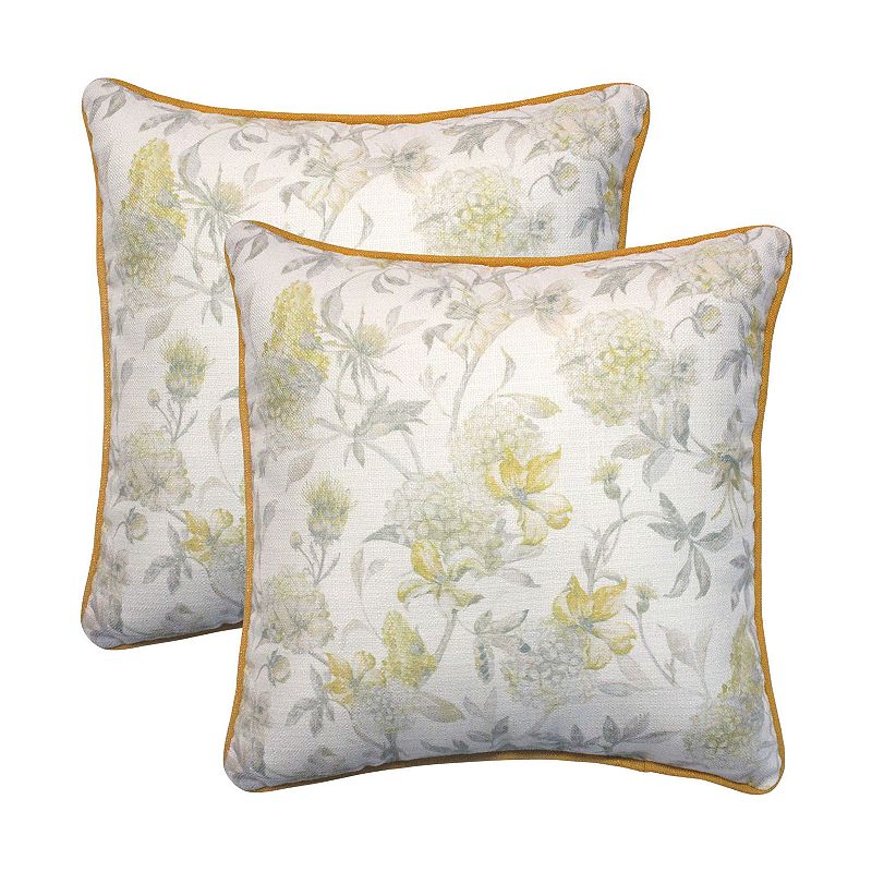 HFI Hydrangea 2-piece Throw Pillow Set, Yellow, 18X18 - 63913221 - Home Decor Complete your home makeover with this HFI Hydrange sku 63913221