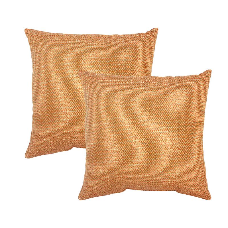 HFI Herring Row Chenille 2-piece Throw Pillow Set, Orange, 18X18