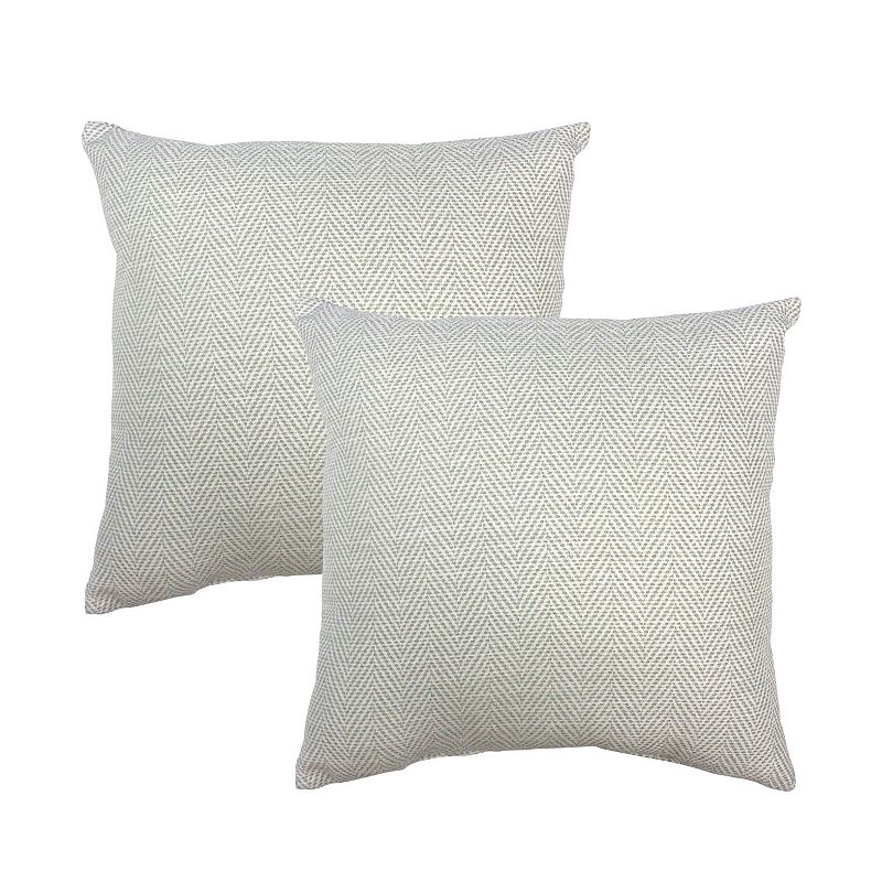 HFI Herring Row Chenille 2-piece Throw Pillow Set, Grey, 18X18