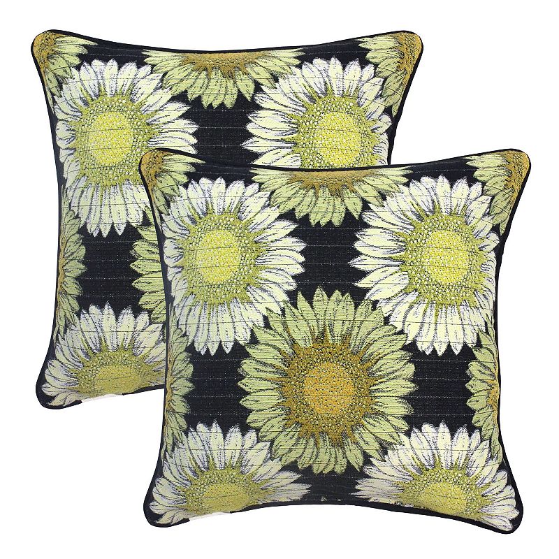 HFI Daisy Chain 2-piece Throw Pillow Set, Yellow, 18X18