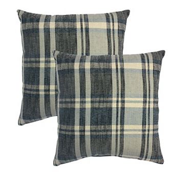 Home Fashions International Faro Plaid 2 pc Throw Pillow Set