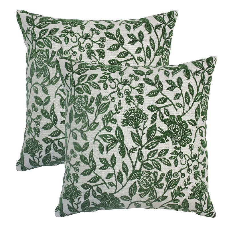 HFI Botany Class 2-piece Throw Pillow Set, Green, 18X18